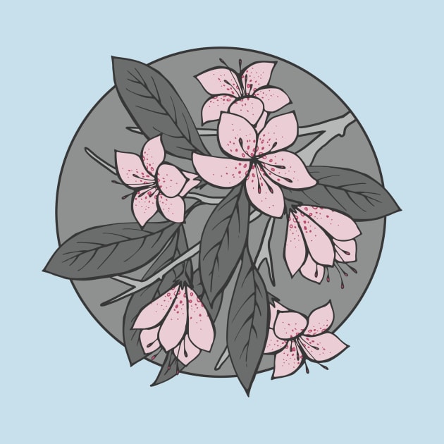 Pink and Grey Sakura Branch by Olooriel