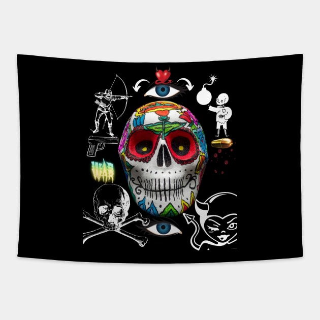 Mexican Skull Vibe Tapestry by Royalswisss