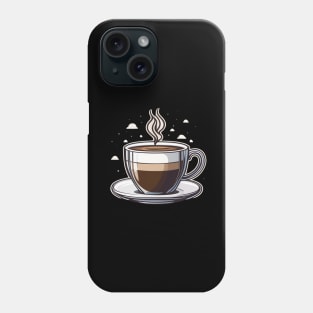 Hot coffee cup with clouds Phone Case