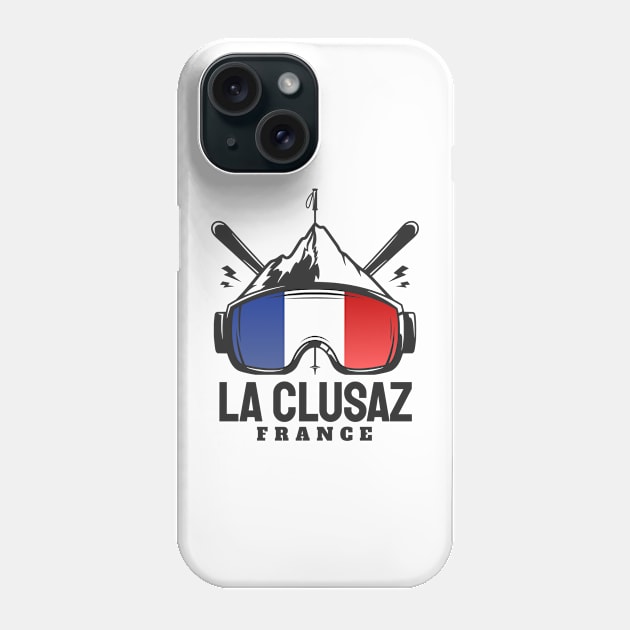 La Clusaz France Ski Resort Skiing Souvenir Phone Case by zap