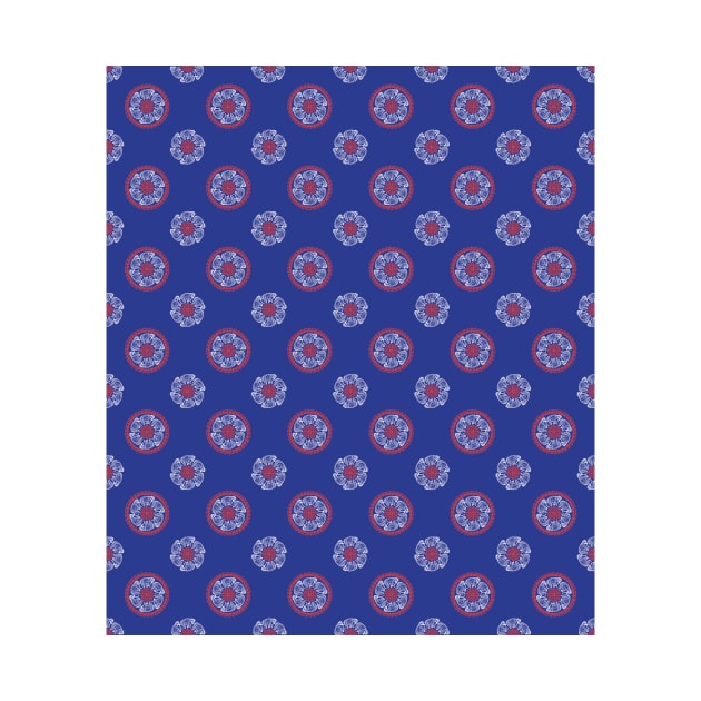 Indian Elephant Mandala Flower Blue by 4U2NV-LDN