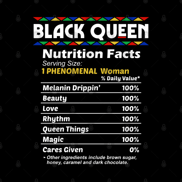 Black Queen Nutrition Facts by Andreeastore  