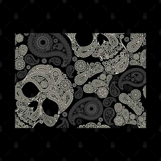 Paisley Skull by Mendi Art