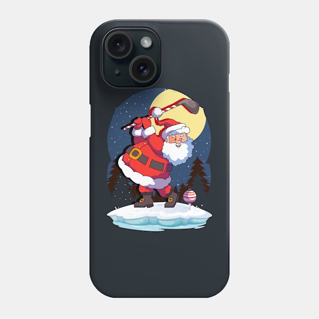 Santa Claus Golf Golfer Golfing Christmas Phone Case by E