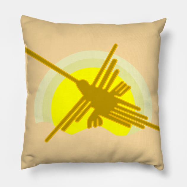 Nazca Desert Hummingbird Pillow by Braznyc