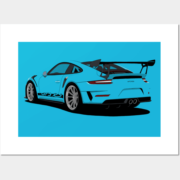 Porsche 911 Turbo Car Posters Illustration Prints Wall Art for