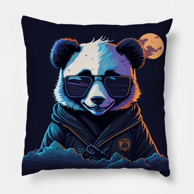 Panda Pillow by DesignVerseAlchemy