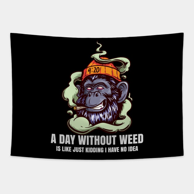 A Day Without Weed Is Like Cannabis Weed Smoking Tapestry by bigD