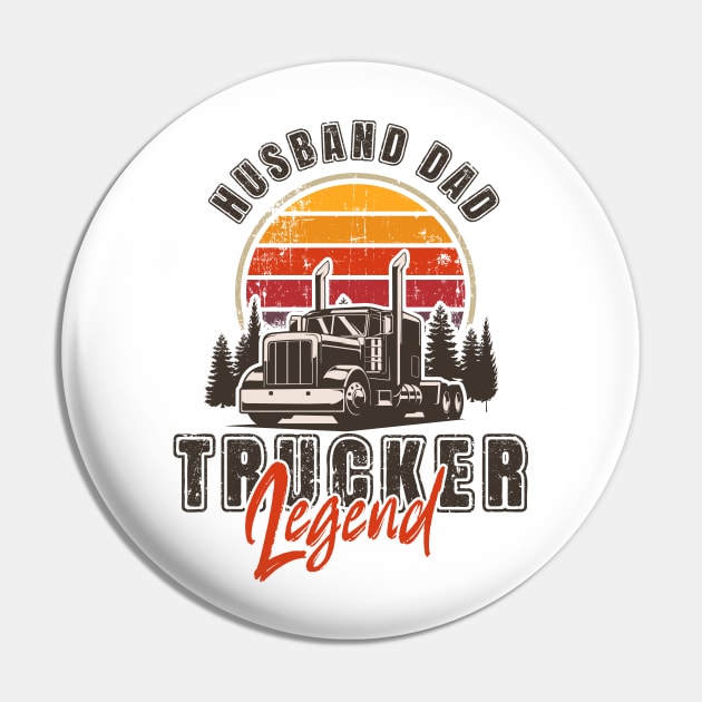 Vintage sunset long haul truck, Husband Dad Trucker Legend Pin by HomeCoquette