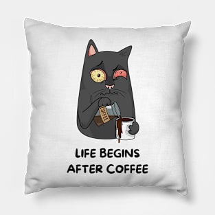 life begin after coffee T-Shirt Pillow