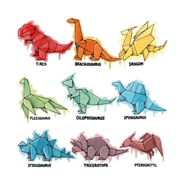 Origami Dinosaurs by Vallina84