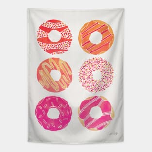 Donuts Pink Peach Tapestry