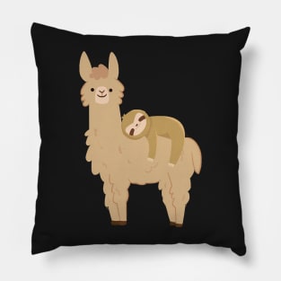 Adorable Sloth Laying on a Llama Pillow