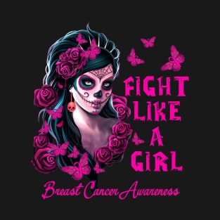 Breast Cancer Awareness Pink Flowers Girl T-Shirt