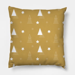 Christmas gold white minimal tree elegant Pillow