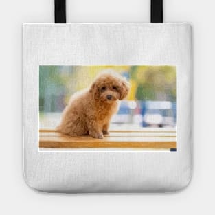 Poodle Puppy Digital Painting Tote