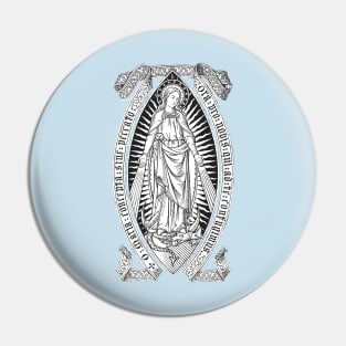 Immaculate Conception 03 - mosaic blue bkg (turqoise) Pin