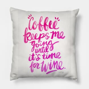 Pink Coffee and Wine Pillow