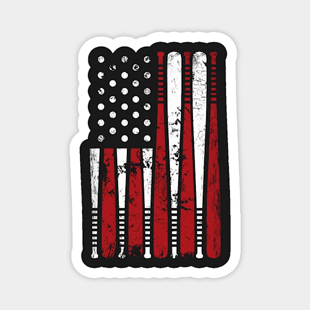 Baseball American USA Flag Softball Magnet by Evoke Collective