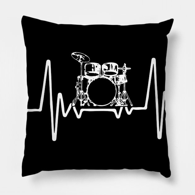 Drums Heartbeat Drum Music Lover Gifts Pillow by BlendedArt