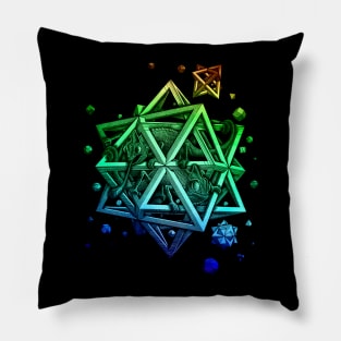 Reptile on the polyhedron gradient color Pillow