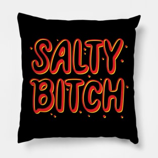 Salty Bitch // Retro Typography Design Pillow