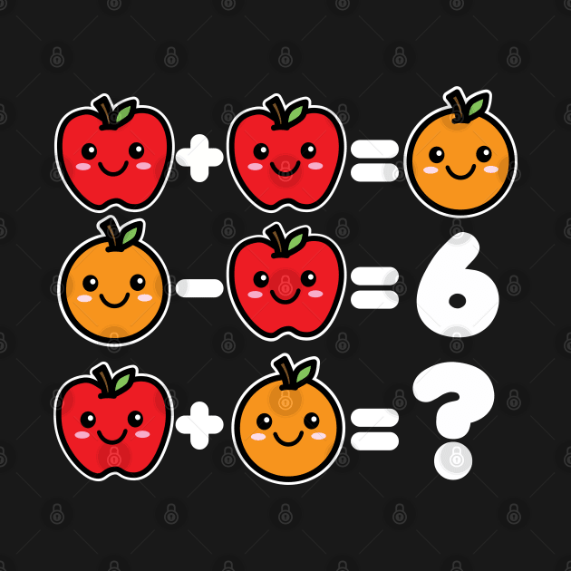 Math Games Kawaii Apples and Oranges by DetourShirts