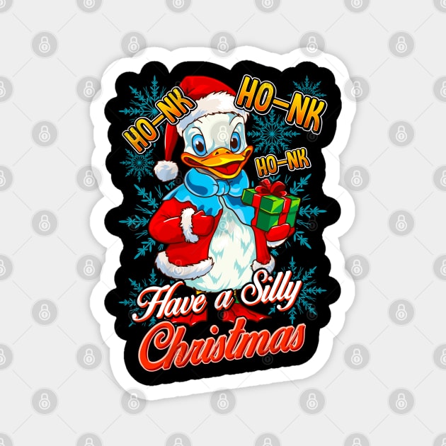 Silly Goose Christmas Men Women Funny Goose Ugly Christmas Magnet by KsuAnn