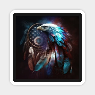 Native American Dream Catcher Patriotic Art Magnet