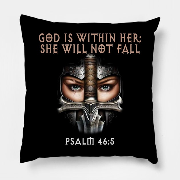 God is within her, she will not fall, Psalm 46:5, Woman of God, Christian Woman Pillow by ChristianLifeApparel