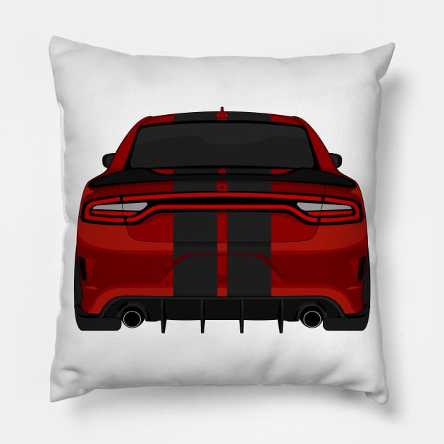 DODGE CHARGER DARK-RED Pillow by VENZ0LIC