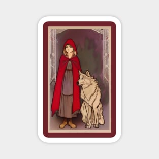 Vintage Fairy Tales - Little Red Riding Hood - Girl Wolf Magnet