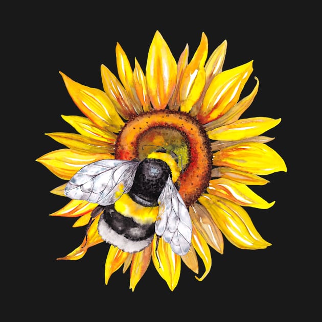 Sunflower and Bumble Bee by The Crazy Daisy Lady