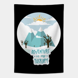 Adventure is my therapy Adventure Explore the world travel lover summer spring Tapestry