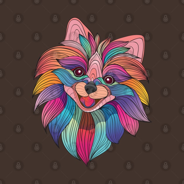 fluffy dog head by Mako Design 