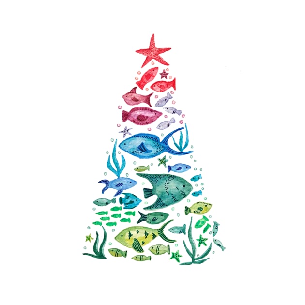 Ocean Life Christmas Tree by RuthMCreative