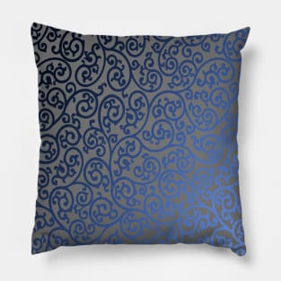 Art and craft Morris arabesque design on a blue background Pillow