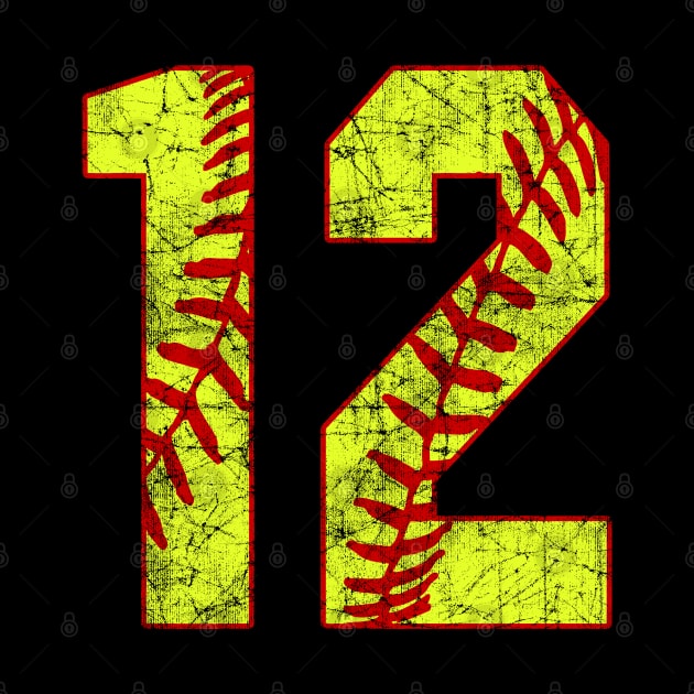 Fastpitch Softball Number 12 #12 Softball Shirt Jersey Uniform Favorite Player Biggest Fan by TeeCreations