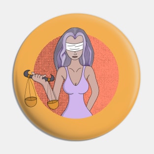 Libra and the Lady of Justice Pin