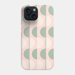 Blush and Sage Retro Half-Circles Phone Case