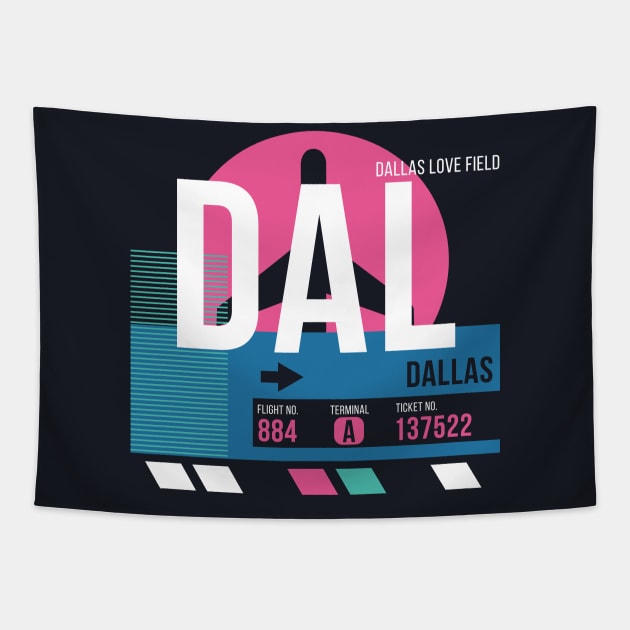 Dallas (DAL) Airport // Sunset Baggage Tag Tapestry by Now Boarding