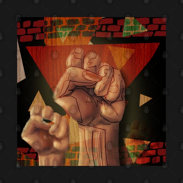 Black Lives Matter - Multiple Wooden Fists by Technically Reel Snake