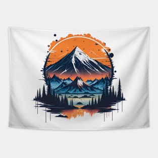 A Great Smoky and Icy Mountain, Sunset, Lake and Forest Tapestry