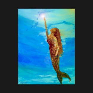 Fantasy Mermaid Swims Towards the Light T-Shirt