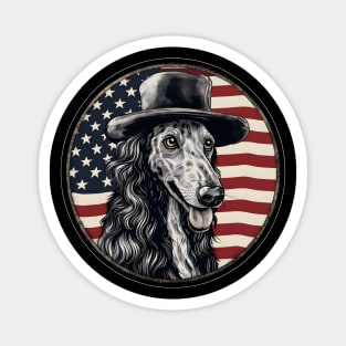 Borzoi 4th of July Magnet