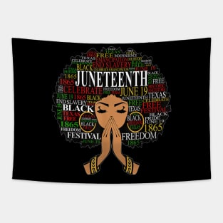 Juneteenth Melanin Black Women Natural Hair EXCLUSIVE Tapestry