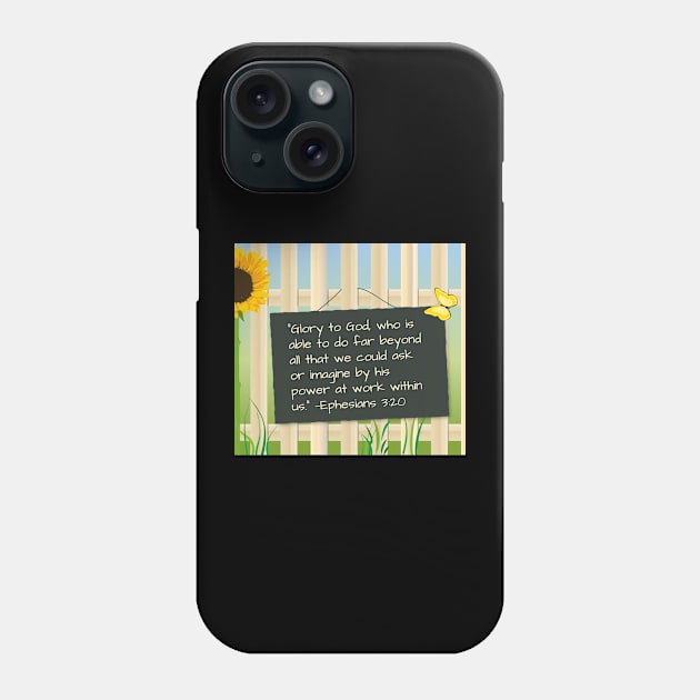 Bible verse Ephesians 3:20 on chalkboard Phone Case by DesignIndex