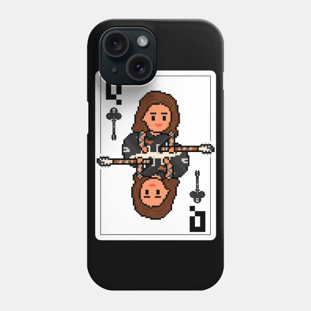 Pixelrockstars Queen of Clubs Playing Card Phone Case by gkillerb