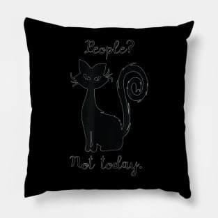 Black Cute Cat Funny Saying No People Oday Nope Halloween Pillow