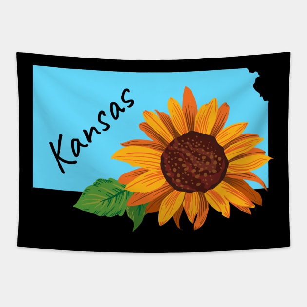 Kansas Sunflower State Flower Tapestry by SunburstGeo